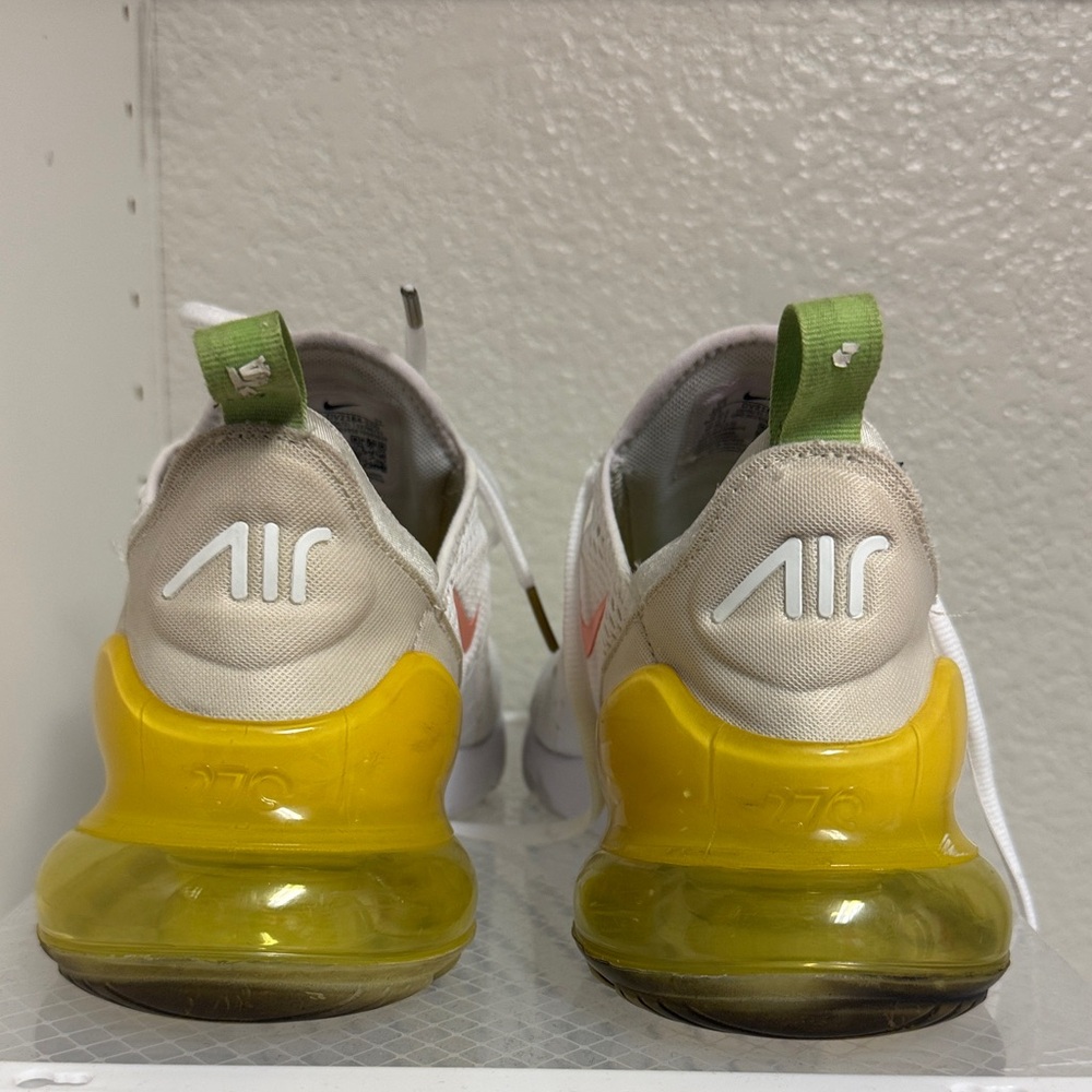 Nike Air Sneakers - White, Yellow, and Green